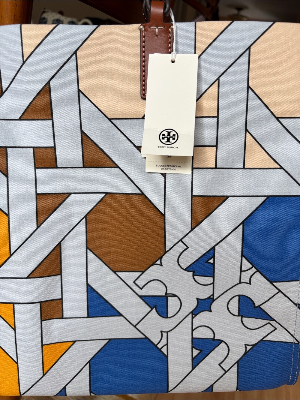 Tory Burch ELLA CANVAS BASKETWEAVE TOTE - Picture 9 of 10